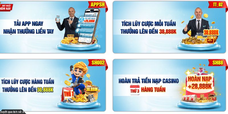 Sự hấp dẫn đến từ khuyến mãi hoàn trả SHBET